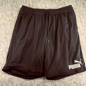 Puma Mens XXL Athletic Mesh Shorts Black Lightweight Stretch Elastic Waist Pocke